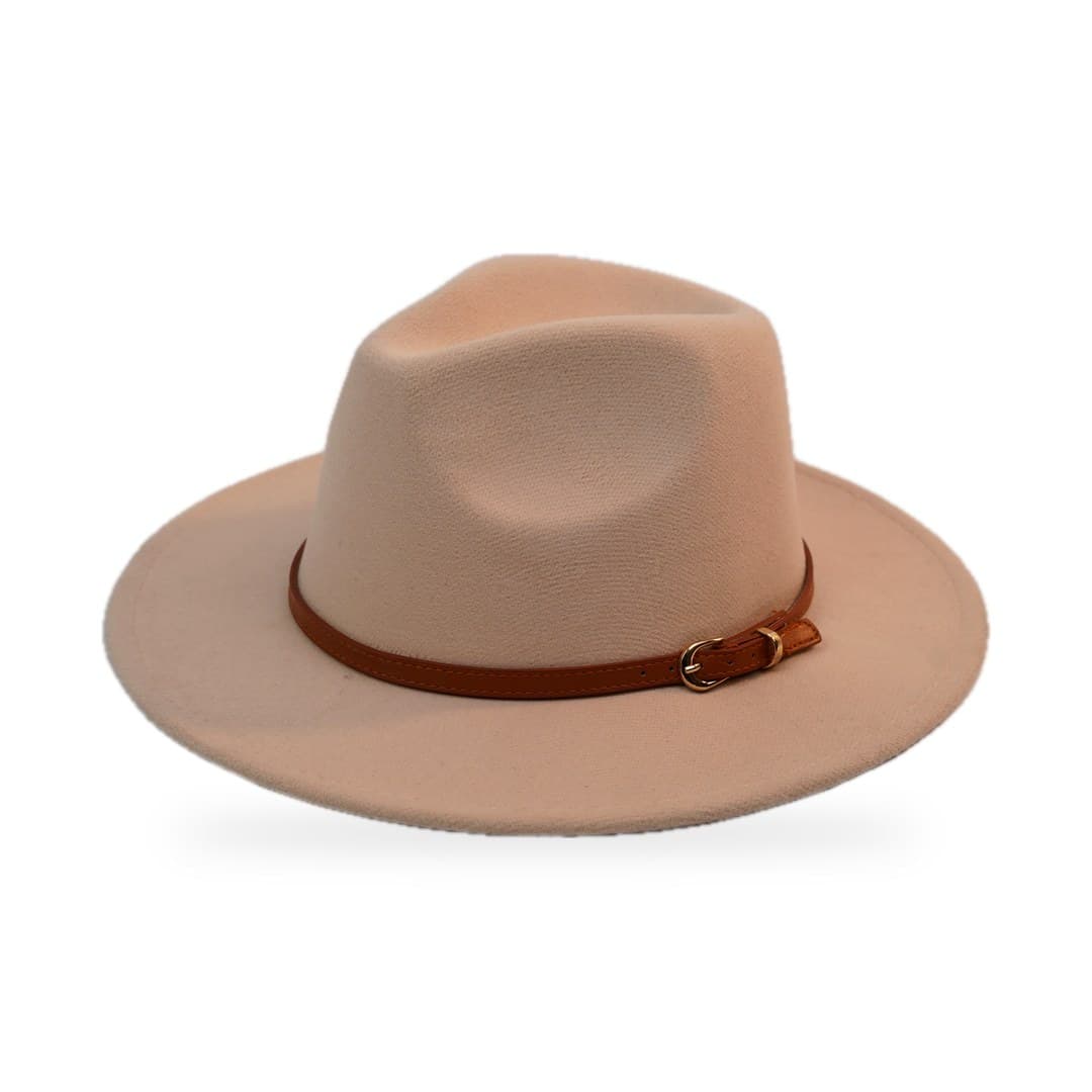 Chapeau Fedora Ceinture Caramel