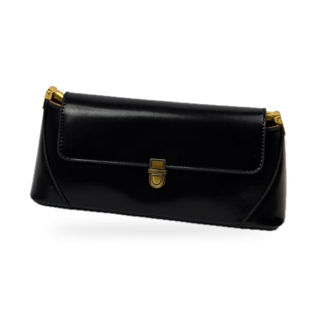 Sac Baguette Noir Vernis