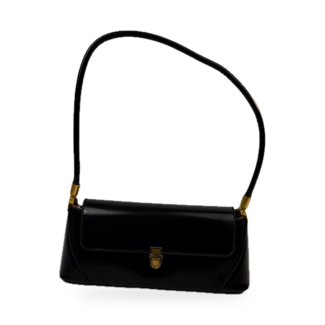 Sac Baguette Noir Vernis