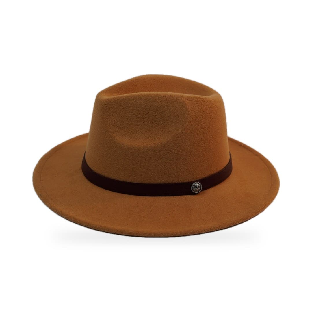 Fedora Feutre Médaillon Camel