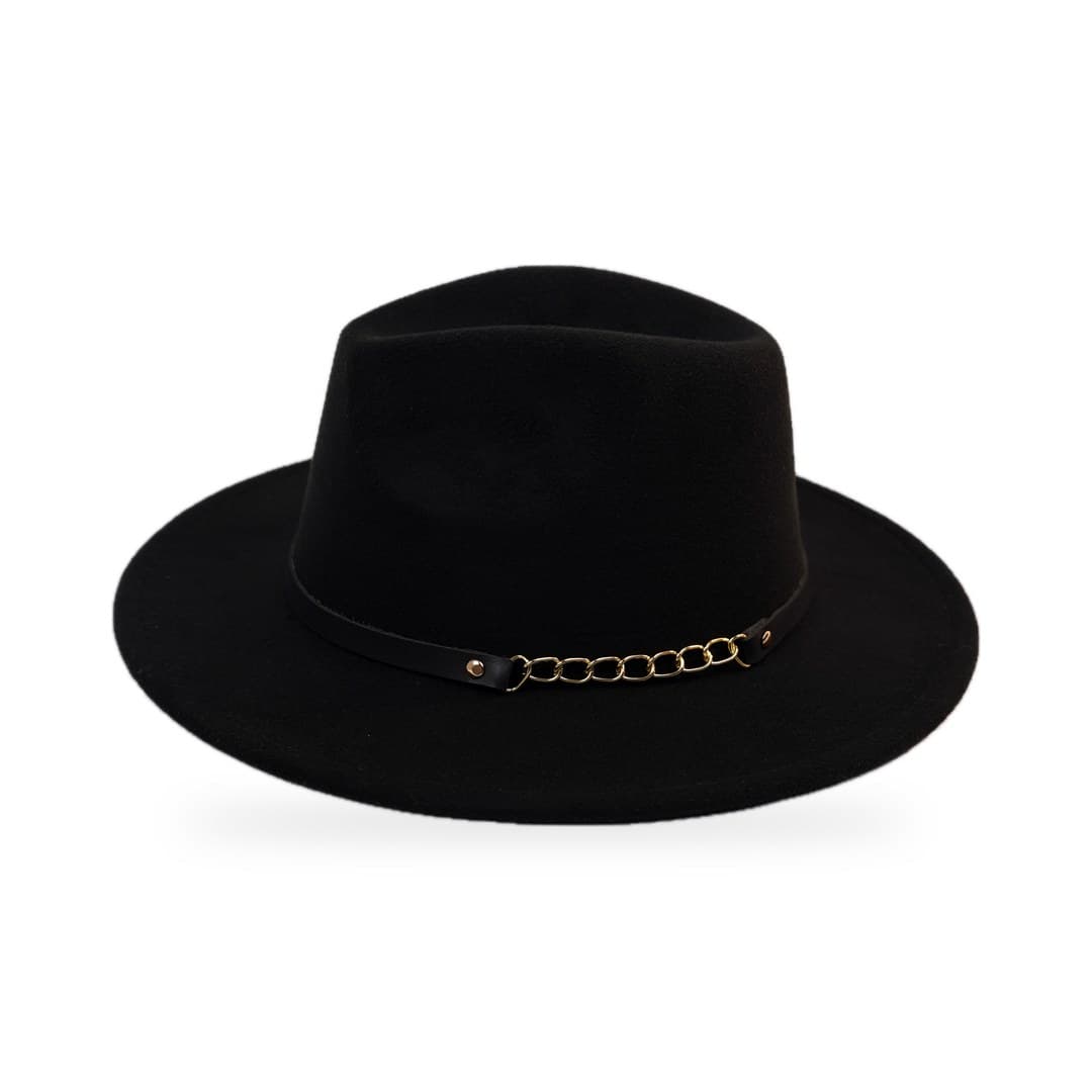 Fedora Feutre Chaîne Dorée