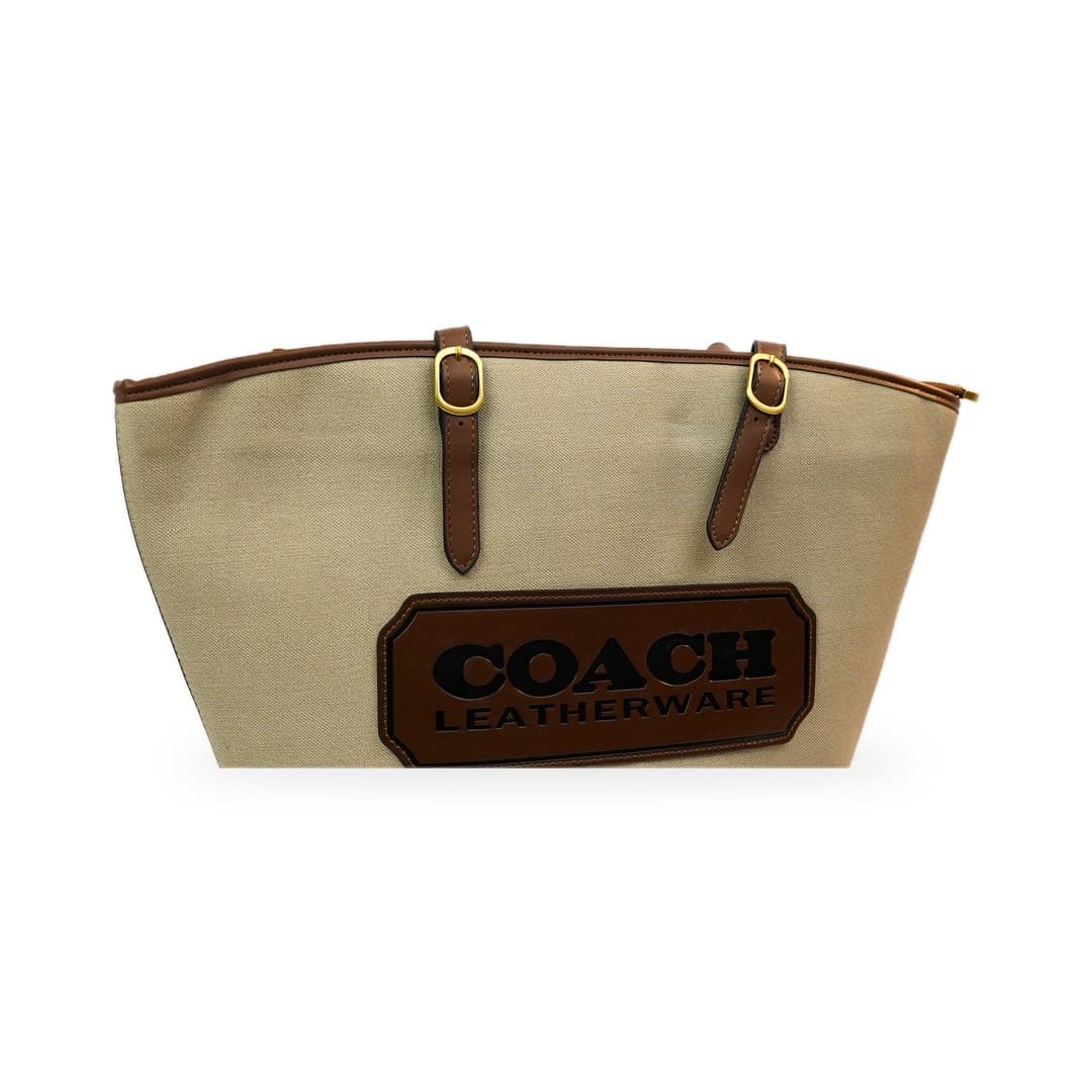 Cabas Toile & Cuir Écru